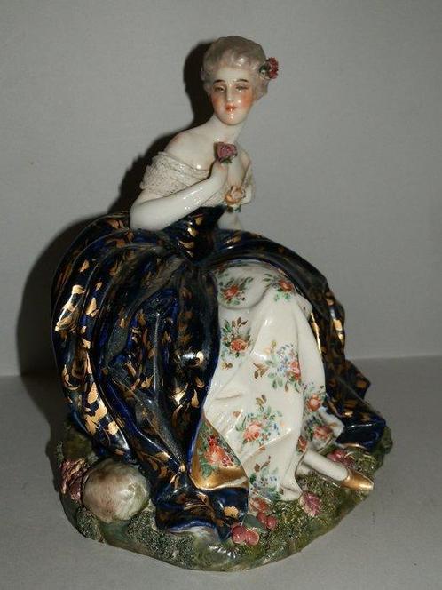 Luigi Fabris - Fabris - Figurine, dame à la rose -, Antiek en Kunst, Antiek | Glaswerk en Kristal
