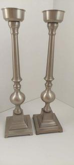 Chandelier - Laiton nickelé - Paire de chandeliers hauts