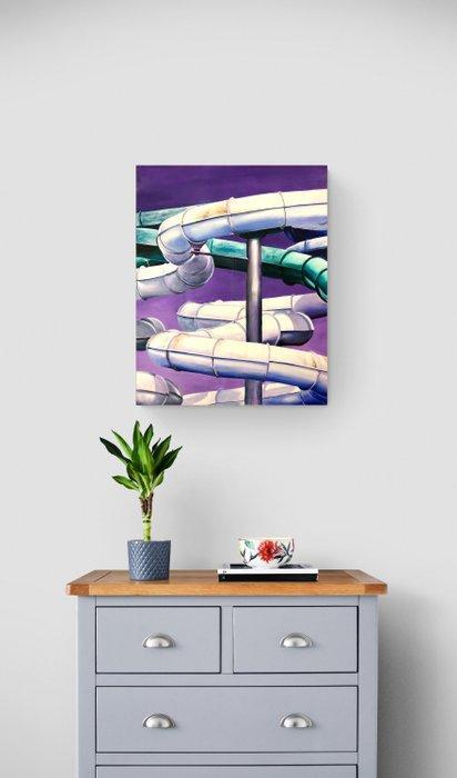Sofia Fresia - Purple waterslides, Antiek en Kunst, Kunst | Schilderijen | Modern