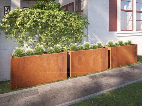 Adeqo cortenstaal plantenbak rechthoek 150 x 40 x 80 cm, Tuin en Terras, Bloembakken en Plantenbakken, 30 tot 60 cm, 100 cm of meer