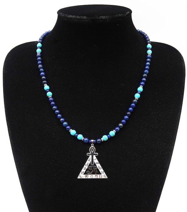 Lapis lazuli - Kruis Ankh - Oog van Horus - Schild tegen het, Antiek en Kunst, Antiek | Boeken en Manuscripten