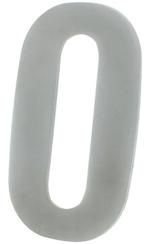 Huisnummer 0 130 mm rvs, Nieuw, Overige materialen, Klink of Kruk