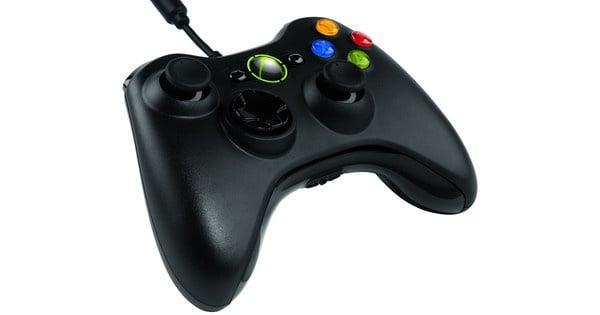 Microsoft Xbox 360 Controller Wired Zwart, Games en Spelcomputers, Spelcomputers | Xbox 360, Zo goed als nieuw, Ophalen of Verzenden