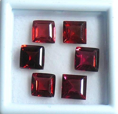 6 pcs  Grenat rouge - pas de prix de réserve - 7.38 ct, Handtassen en Accessoires, Edelstenen