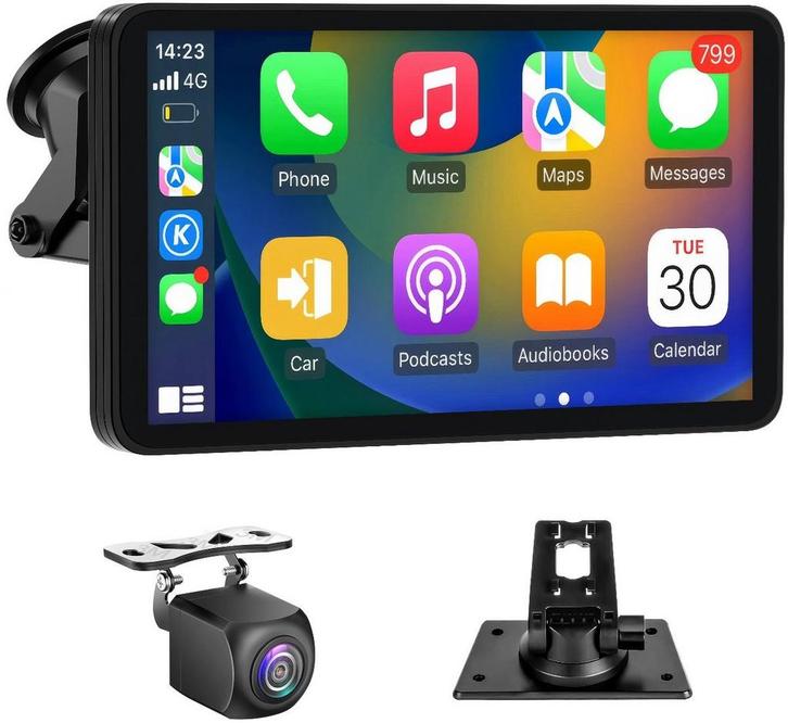 Carplay Scherm - Android & Apple - Achteruitrijcamera - Navi, Auto diversen, Autoradio's, Nieuw, Verzenden