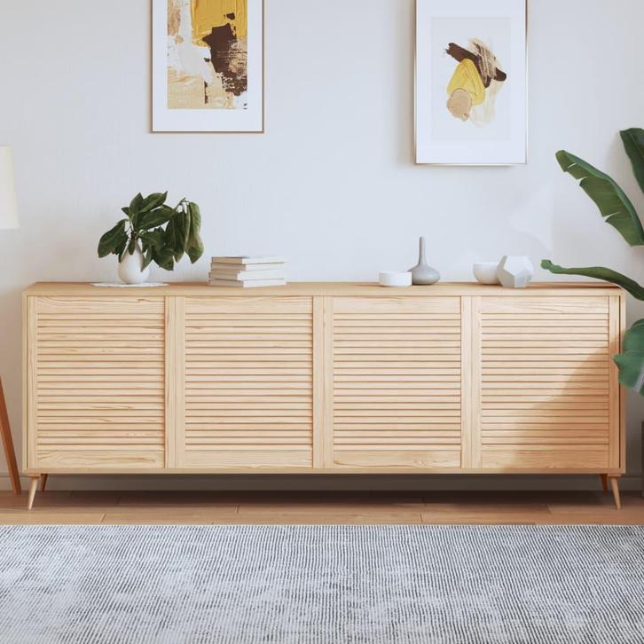 vidaXL Kastdeuren met lamellen 4 st 69x59,4 cm massief, Bricolage & Construction, Serrurerie de bâtiment & Dispositif de fermeture