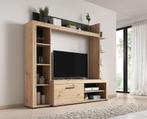 Wandmeubel Ramona - Eiken - Zwart - 173x28x158 - TV kast, Verzenden