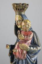 sculptuur, Madonna and Child – polychrome and gilt wood –