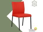 Leren eetkamerstoel Basic - Toledo Ferrari (felrood) -, Nieuw, Leer, Ophalen of Verzenden, Eén
