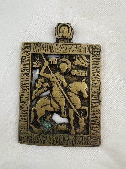 Icoon - Joris de Drakendoder - Hout, Antiek en Kunst, Kunst | Niet-Westerse kunst