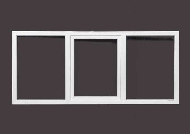 PVC raam vast-draaikiep-vast b.250xh.110 Renovatieprofiel., Doe-het-zelf en Bouw, Glas en Ramen, Dubbelglas, Nieuw, Gevelraam of Ruit