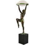 Max Le Verrier - Art Deco lamp dansende vrouw met schaal (67