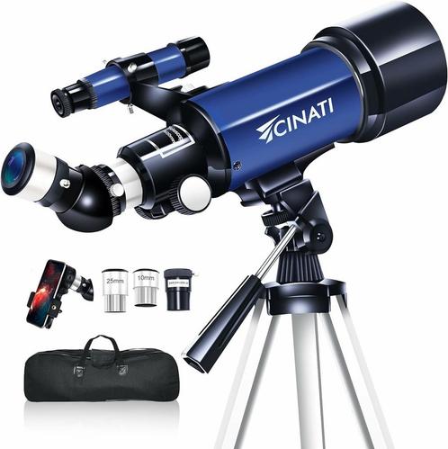 Cinati Telescoop - 70 mm opening, 400 mm astronomische te..., TV, Hi-fi & Vidéo, Matériel d'optique | Télescopes, Envoi