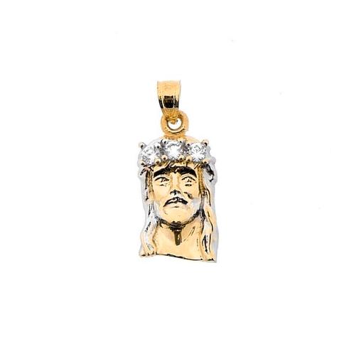 Gouden hanger van Christus met zirconia stenen, Bijoux, Sacs & Beauté, Bracelets à breloques, Enlèvement ou Envoi