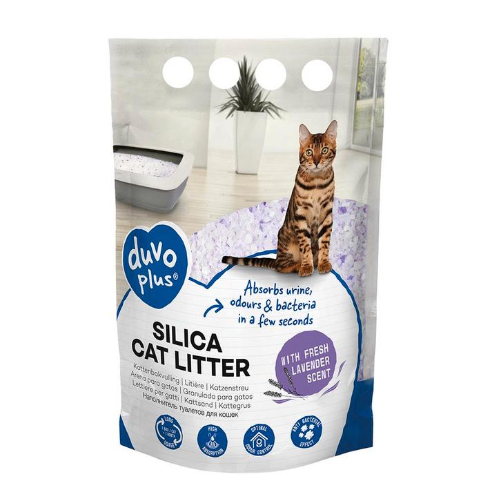 Duvo Premium Silica kattenbakvulling lavendel, Dieren en Toebehoren, Kattenbakken, Nieuw