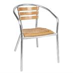 Stoelen | Hout/Aluminium | Hout (Essen) | Grijs Frame |, Zakelijke goederen, Verzenden, Nieuw in verpakking