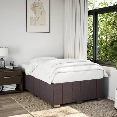 vidaXL Bedframe zonder matras 120x190 cm stof donkerbruin, Huis en Inrichting, Slaapkamer | Bedden, Nieuw, Verzenden