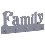 vidaXL Wandkapstok FAMILY 74x29,5 cm grijs, Verzenden