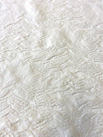 Haute qualité ! Tissu en coton damassé de couleur crème