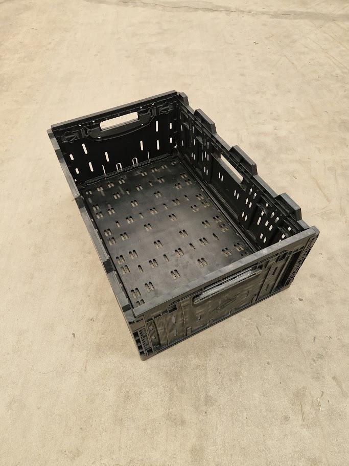 Klapkrat Kunststof 600x400x233 zwart geperforeerd, Zakelijke goederen, Kantoor en Winkelinrichting | Magazijn, Stelling en Opslag