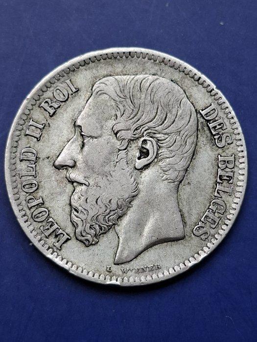 België. Leopold II. 2 Francs 1866 (Zonder Minimumprijs), Postzegels en Munten, Munten | Nederland