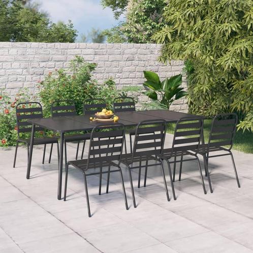vidaXL Table de jardin anthracite 200x100x71 cm acier, Jardin & Terrasse, Ensembles de jardin, Neuf, Envoi