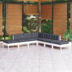 vidaXL 7-delige Loungeset met kussens grenenhout wit, Verzenden, Nieuw, Loungeset