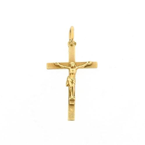 Gouden hanger van kruis met corpus (religieus, kruis hanger), Bijoux, Sacs & Beauté, Bracelets à breloques, Enlèvement ou Envoi