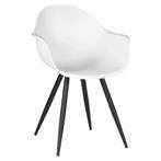 Stoelen | LIVA | Kunststof/Metaal | White | Zwarte Poten |, Verzenden, Nieuw in verpakking
