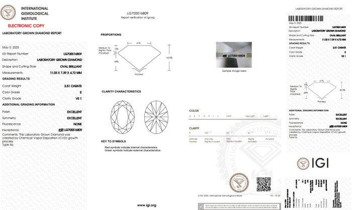 Ring Platina - 3.01ct. tw. Diamant (Lab-grown) - Diamant, Handtassen en Accessoires, Ringen