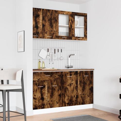 vidaXL 4-delige keuken kast set gerookt eiken gefabriceerd, Huis en Inrichting, Kasten | Overige, Nieuw, Verzenden