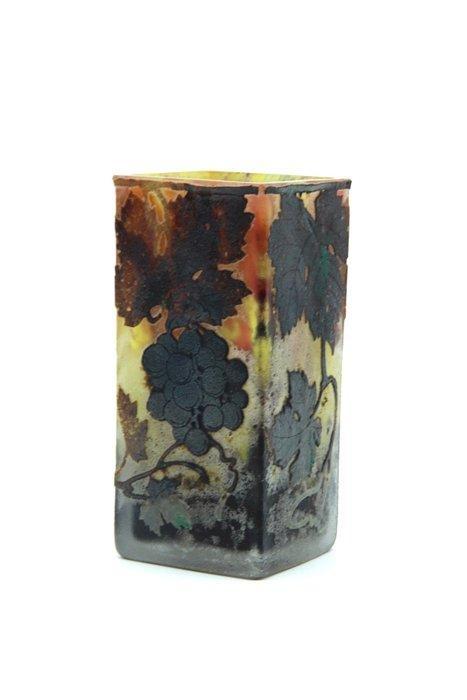 Daum - Vaas - Art Nouveau (ca. 1900) vierkante cameo-glas, Antiek en Kunst, Antiek | Glaswerk en Kristal