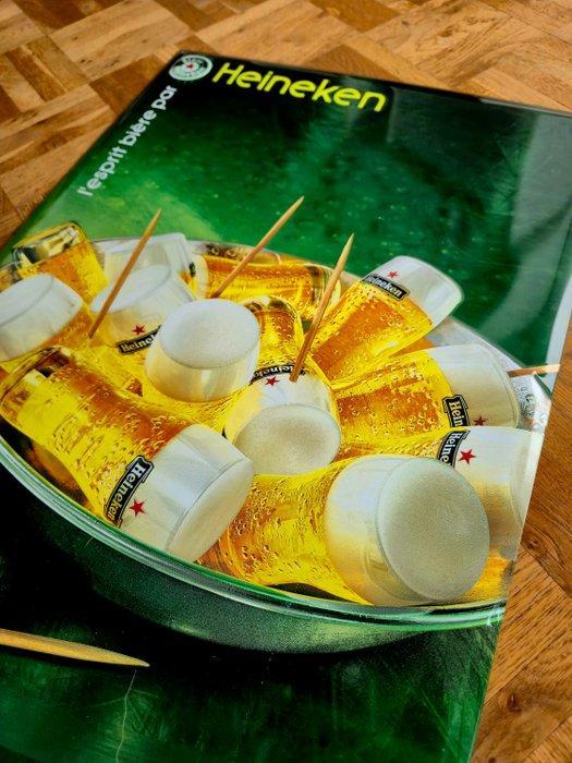 Heineken – origineel vintage reclamebord (60 x 40 cm) –, Antiek en Kunst, Antiek | Wandborden en Tegels