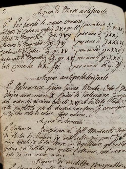Cherubini - Formulario Chimico Farmaceutico Manoscritto -, Verzamelen, Film en Tv