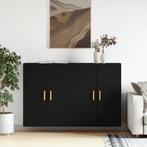 vidaXL Hangkasten 2 st bewerkt hout zwart, Huis en Inrichting, Kasten | Dressoirs, Verzenden, Nieuw
