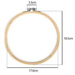 Bamboe ring borduurring flowerhoop met stelschroef 18, Nieuw
