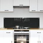 vidaXL Keuken Spatscherm Zwart 70 x 40 cm gehard glas, Antiek en Kunst, Verzenden