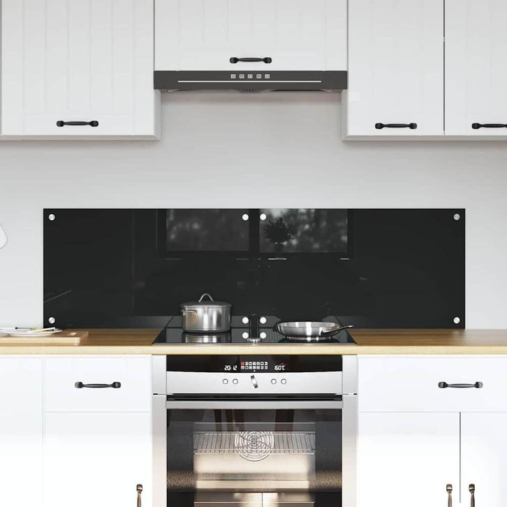 vidaXL Keuken Spatscherm Zwart 70 x 40 cm gehard glas, Antiek en Kunst, Antiek | Keukengerei, Verzenden