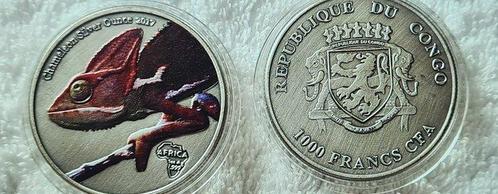 Congo. 1000 Francs CFA 2017 Wildlife Africa    Cameleon, Postzegels en Munten, Munten | Europa | Niet-Euromunten