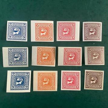 Oostenrijk 1908/1910 - Mercurius in de drie papier types -