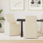 vidaXL Eetstoelen 2 pcs Beige 57 x 67 x 98 cm Linnen, Verzenden, Nieuw
