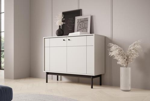 Meubella | Dressoir beige 104cm | Opbergkast 2 deuren, Huis en Inrichting, Kasten | Dressoirs, 25 tot 50 cm, Nieuw, 100 tot 150 cm