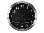 2dekans | Perel Aluminium Wandklok Met Thermometer &, Huis en Inrichting, Ophalen of Verzenden, Nieuw