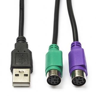 PS/2 naar USB kabel | Nedis | 0.3 meter, Informatique & Logiciels, Pc & Câble réseau, Envoi