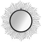 vidaXL Wandspiegel sunburst 80 cm zwart, Huis en Inrichting, Woonaccessoires | Spiegels, Nieuw, Verzenden