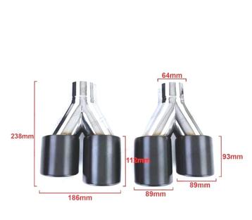 EMBOUT D´ÉCHAPPEMENT UNIVERSEL 4 X 89MM ACIER INOXYDABLE NOI, Verzenden