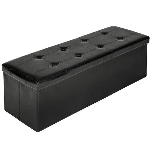 Opvouwbare zitkist met opbergruimte 110x38x38cm - zwart, Maison & Meubles, Tabourets de bar, Envoi