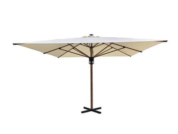 Stokparasol professioneel - 4x4m - Taupe - incl luxe voet, Tuin en Terras, Parasols, Ophalen, Nieuw, Waterdicht, Stokparasol