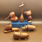 Senshukai  - Speelgoed meubels 6 Vintage wooden animals