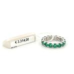 Ring - 18 karaat Witgoud - 3.40ct. tw. Smaragd, Nieuw